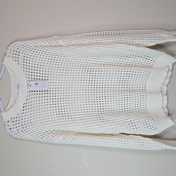 Charlotte avery crewneck solid open weaves pullover sweater  large NWT. - Picture 1 of 7